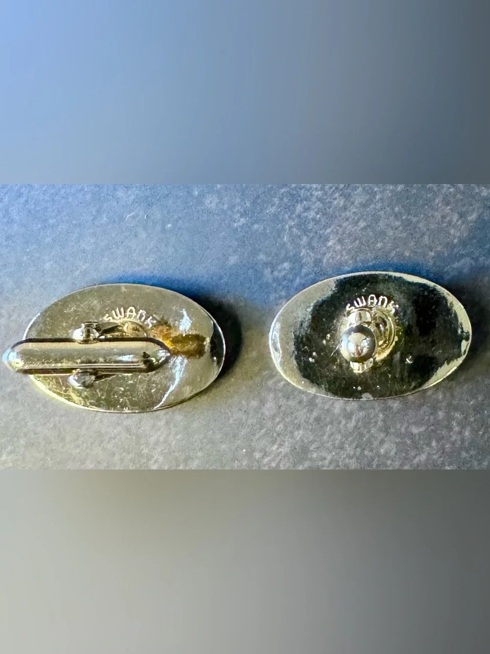 Vintage MCM Swank Black Enamel Starburst Cufflinks |  Atomic Age | 1950s-1960s